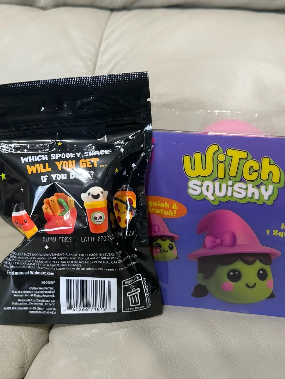 NEW RMS Crazy Fun Witch Squishy Toy Halloween Spooky Squish Fidget Green Purple